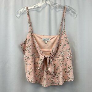 She + Sky Womens Camisole Cami Top Cropped Floral Sleeveless Lined Large